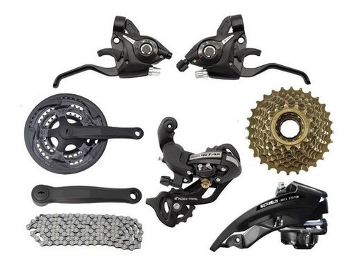 Kit Relação 24v Marchas Bicicleta 29 E 26 Catraca Rapidfir