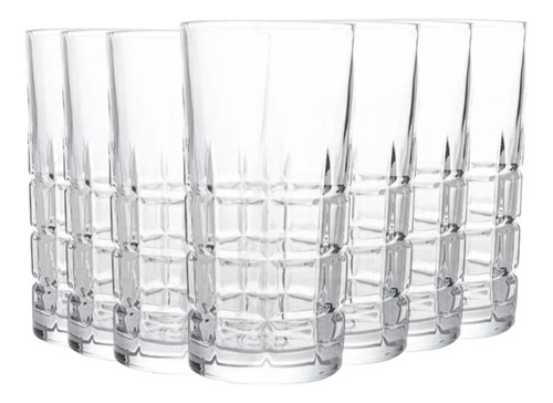 12 Vasos De Vidrio Cortado Cristal Lusion Stovmex Elegantes Color Transparente