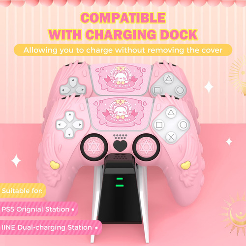 Funda Suave Antideslizante Para Controller Ps5 Rosa