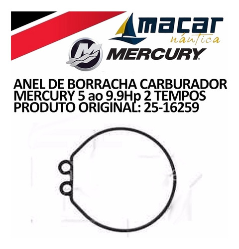 Anel Junta Oring Carburador Motor De Popa Mercury 5 8 9.9hp