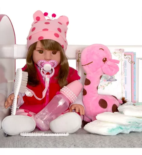 Boneca Reborn Realista Infantil Roupa Girafinha - USA Magazine