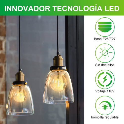 Foco Led Moderna Bombilla Edison Luz Blanca Cálida G25 6 Pza
