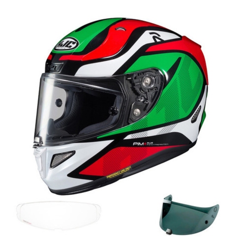 Capacete Hjc Rpha 11 Deroka Verde / Vermelho + Bone @# Tamanho do capacete 61