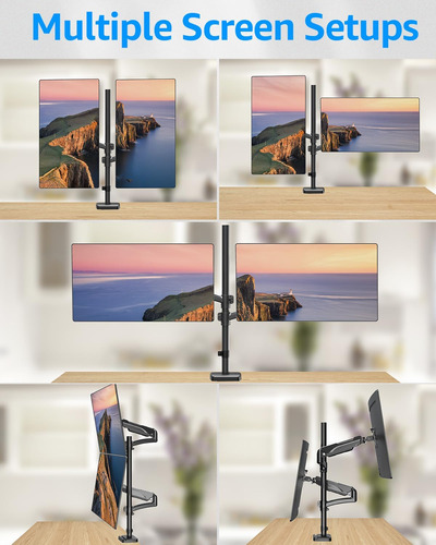 O Suporte Vertical De Monitor Duplo Comporta Libras, De