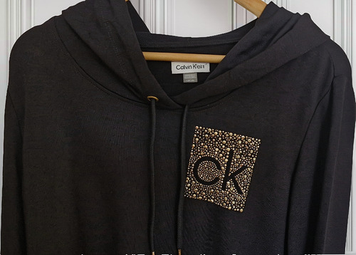 Buzo Negro Calvin Klein Logo Modal X L