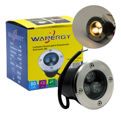 Lampara Led Sumergible Empotrado Satinado 3w 3000k Oferta Hd