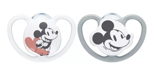 NUK Chupete Space Disney Mickey 18-36 meses, 4 unidades en gris