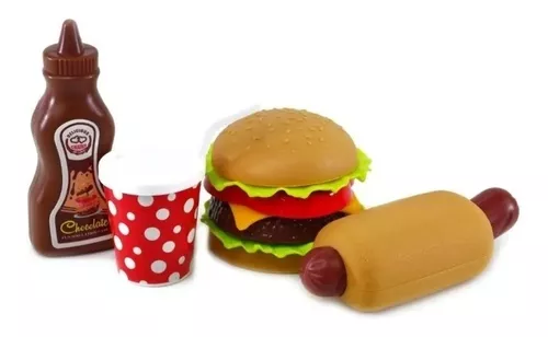 Kit Comidinha Infantil Hambúrguer Hot-dog C/ Milk Shake - ARK