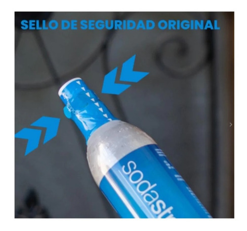 Imagen 3 de 9 de Recambio Recarga Sodastream Cilindro Co2 60l Maquina Gasificadora
