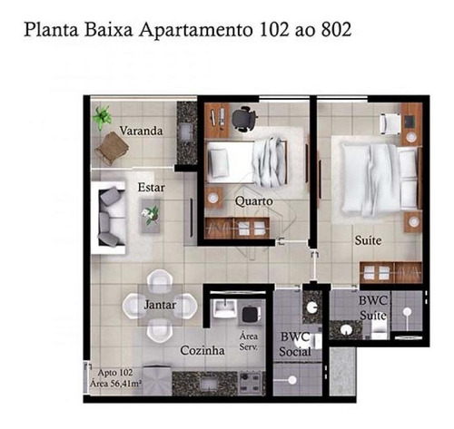 Imagem 6 de 10 de Apartamentos - Ref: V2057