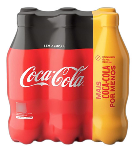 Coca Cola  Sem Acucar Pet 600ml (6 Garrafas)