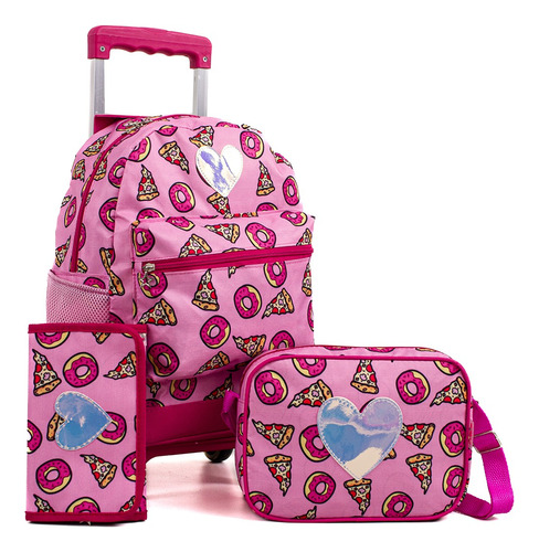 Combo Escolar Mochila Carro Cartuchera Morral Ideal Primaria