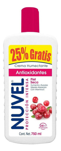 Crema Corporal Nuvel Protección Intensa Piel Seca Con Antioxidantes 750ml