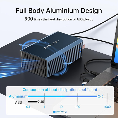 Case Acasis Com 2 Baias Usb3.0 Raid Hd 2.5/3.5 Sata