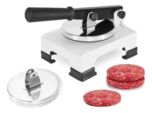 Modelador De Hamburguer Profissional 2 Discos Manual Inox Cor Branco