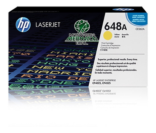 Toner Hp 648a  Ce262a Color Yellow Laserjet Cp4025/cp4525