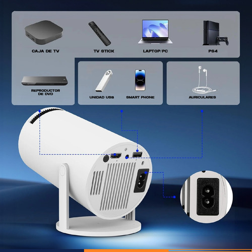 Proyector Hy300 Android Ios Con Hdmi Bluetooth 5.0 Wifi 220v Blanco