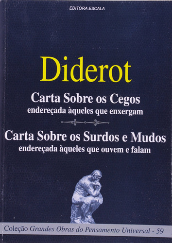 Livro Carta Sobre Os Cegos Enderecada Aqueles Que Enxergam: 