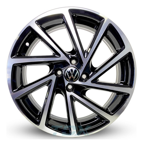 Roda Zunky R-seven Up Gol Aro 14 4x100 (1 Roda)+bico Cor Preto Com Diamantado