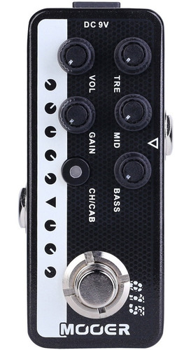 Pedal Pré-amp Simulador Mooer M015 Brown Sound Para Guitarra (baseado No Peavey 5150 Evh) Cor Preto