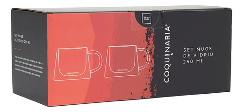 Set 2 Mugs De Vidrio 250ml Coquinaria
