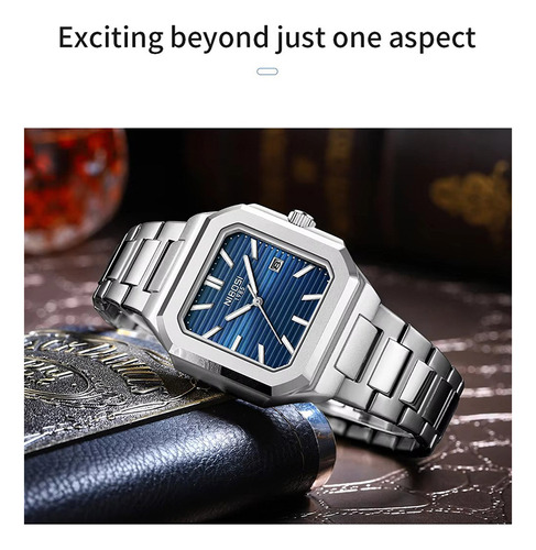 Reloj De Cuarzo Clásico Cuadrado Nibosi 2689 Para Hombre