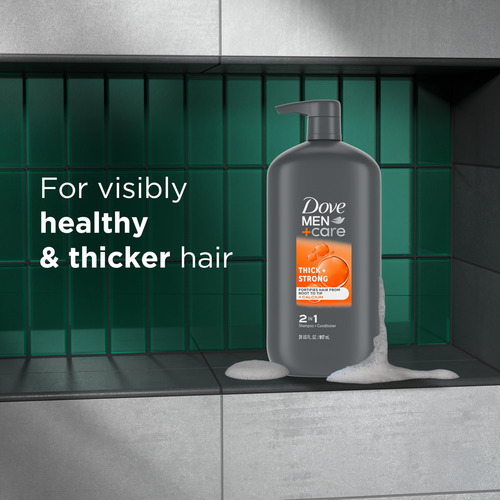 ChampĂș Y Acondicionador Dove Men + Care Thick + Strong 900 M
