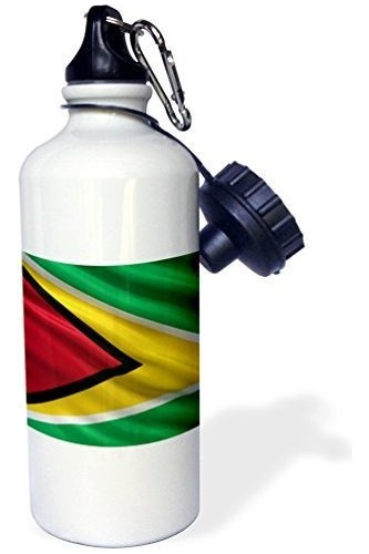 3drose Bandera De Guyana Ondeando En El Viento - Botella De 
