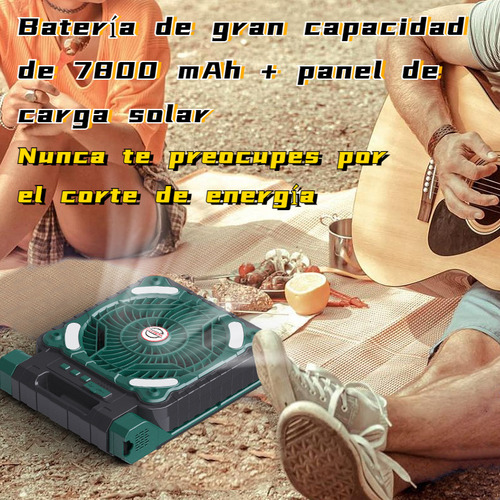 Ventilador Portátil Recargable Solar Para Campamento