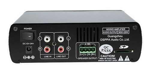 Imagen 4 de 7 de Amplificador Digital 2 X 30 Watts Usb Y Bluetooth 12/24/220v