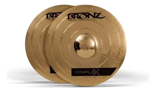 Prato Par Chimbau Bronz Complex Hi Hat Hh16 Liga B20 Cor Dourado