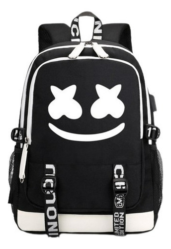 Mochila Dj Marshmello Usb Estudiantes Bolsa Escolar