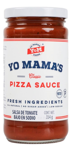 Yo Mamas Salsa De Tomate Pizza Bajo En Sodio 354 Gr