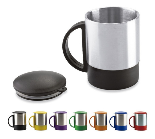 Mini Mug En Acero Con Tapa 180ml Cafe Ofina 