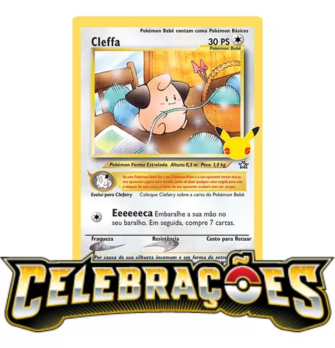 Carta Pokémon Lendária Da Coleção Celebrações Cleffa