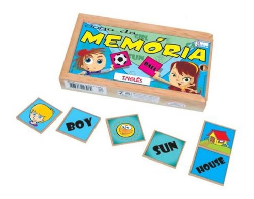 Jogo Da Memória Inglês Em Madeira - Simque