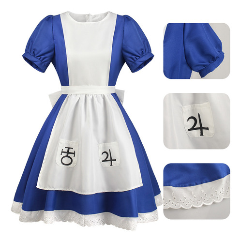Jogo Alice Madness Returns: Fantasia Costume Maid Dress Puff