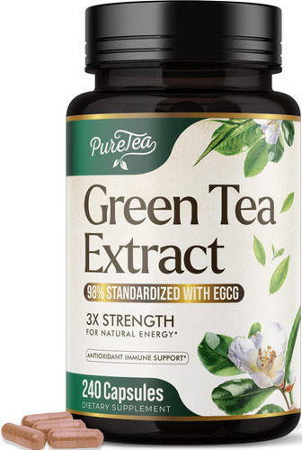 Puretea - Píldoras De Extracto De Té Verde De  Mg Con Egc.