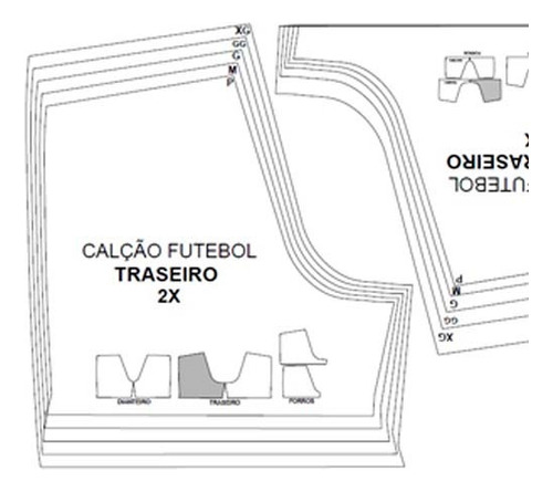 Modelagem Moldes Digitais Short Calção Futebol Masculino