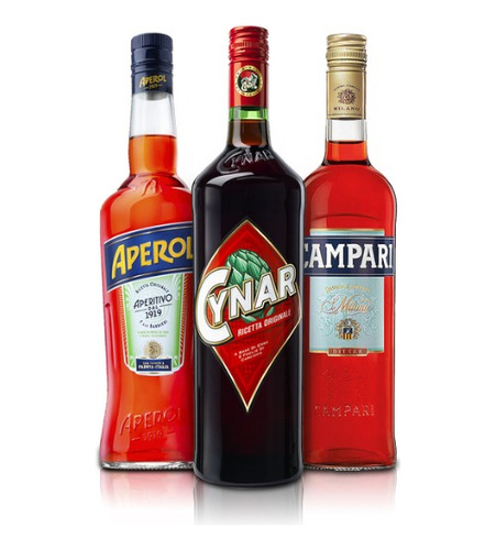 Aperitivo Aperol 750ml +cynar 750 Ml + Campari 750 M