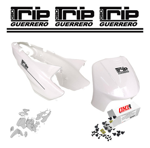 Kit Tornillos Armado Guerrero Trip 110 + Calcos Regalo Negro