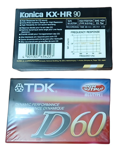 Casetes De 90 Konica Y 60 Tdk Envase Original Cod 2820 Negro