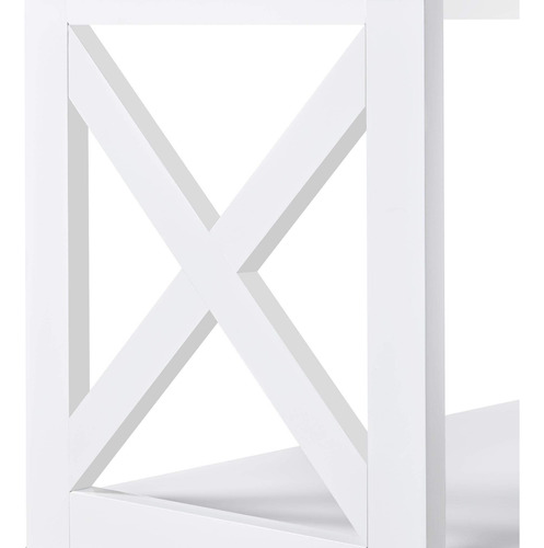 Soporte De Televisión Con Estante De 3 Niveles Color Blanco