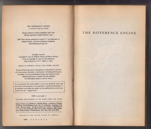 Ciencia Ficcion Difference Engine William Gibson Y Sterling (Usado)
