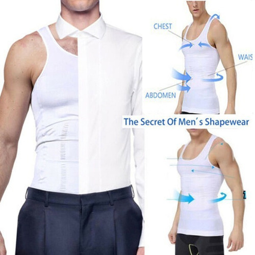 Faja Camiseta Fuerte Compresión Pecho Abdomen Sin Manga