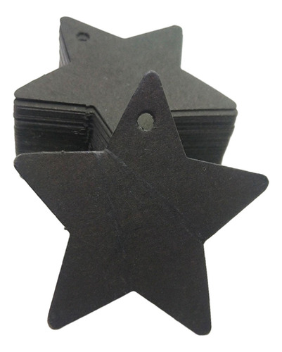 5 X 100x Etiquetas De Regalo En Forma De Estrella Negro