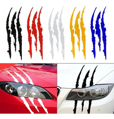 Calcomanía Sticker Arañazo Garra (par) Faro Para Auto Vinil
