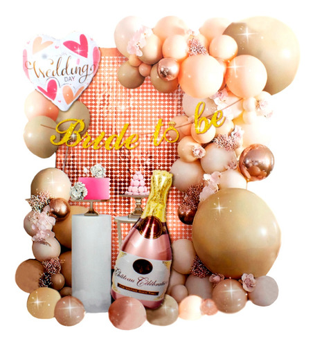 Kit Globos Set Decoración Despedida De Soltera Fiestas Bride