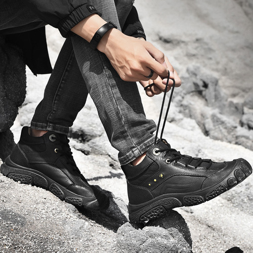 Botas Zapato Casual Hombre Cuero Cómodo Intemperie A2022