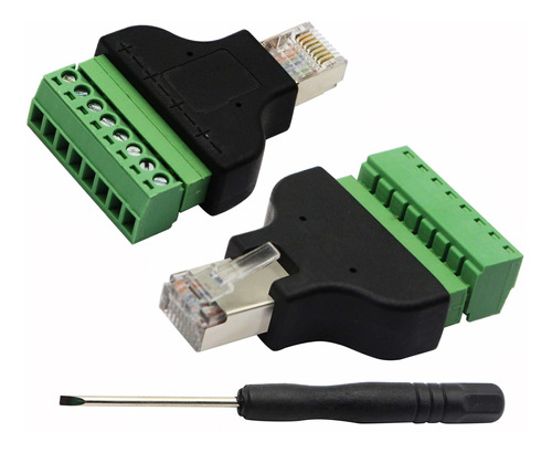 Conector Rj45 8p 8c Dama Tipo Terminal Tornillo Ethernet